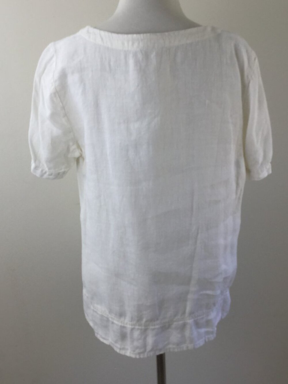 Hot Cotton Ivory Linen Blouse m - Picture 3 of 5